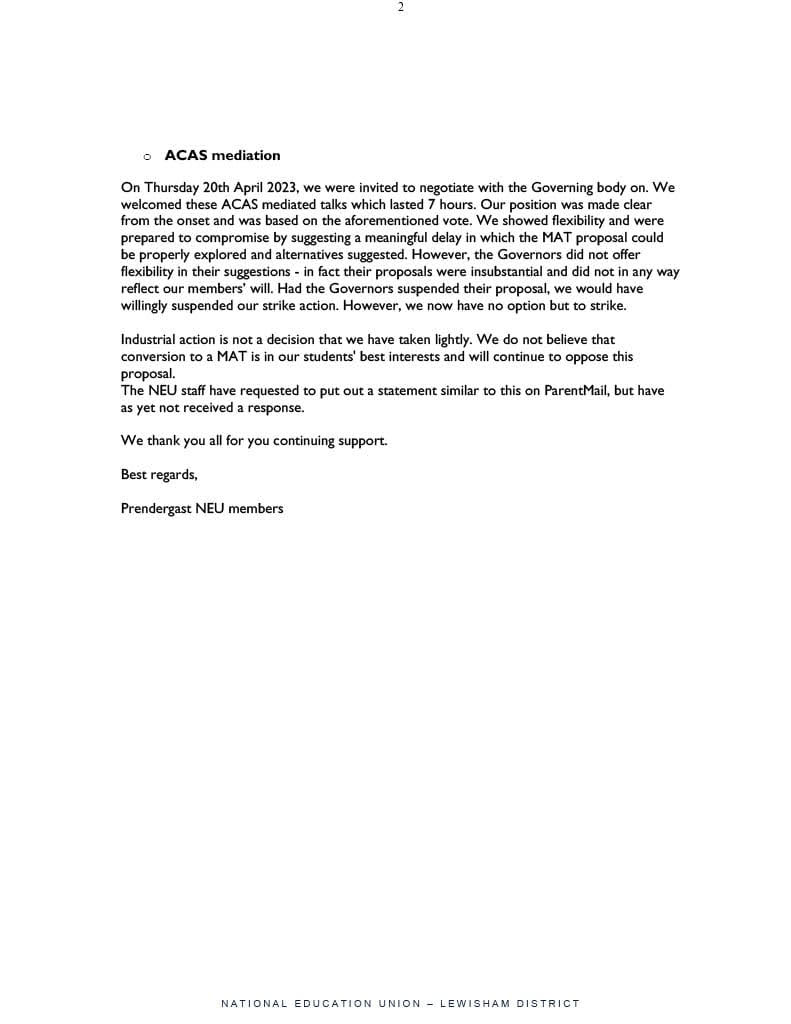 Image of Page 2 of letter, text is in post. 